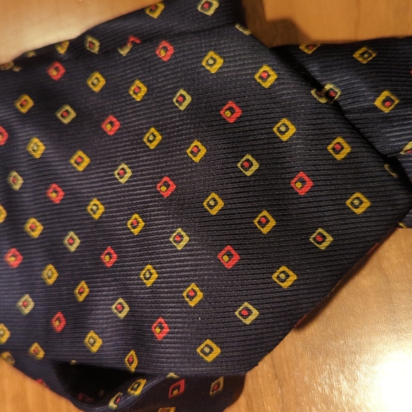 Borsalino navy geometric pattern tie - Picture 1 of 4